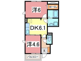 ドミール家久　Ｄの物件間取画像